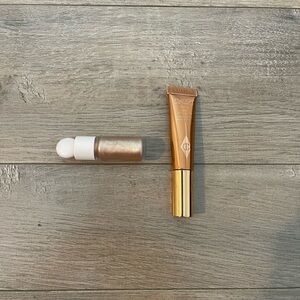 Rare Beauty and Charlotte Tilbury Makeup Set Gold